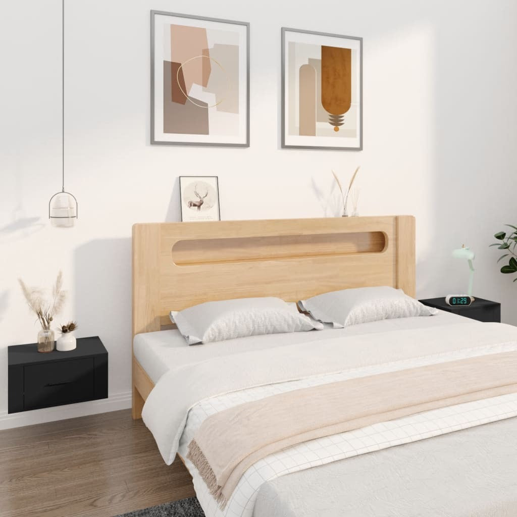 Wall-mounted Bedside Cabinets 2 pcs Black 50x36x25 cm