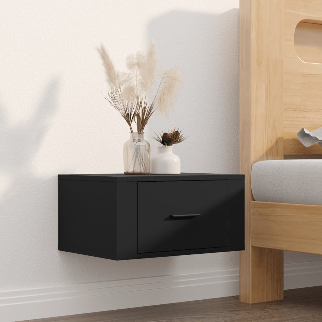 Wall-mounted Bedside Cabinets 2 pcs Black 50x36x25 cm