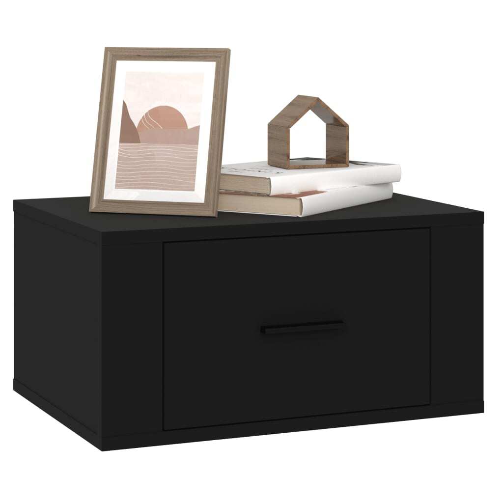 Wall-mounted Bedside Cabinets 2 pcs Black 50x36x25 cm
