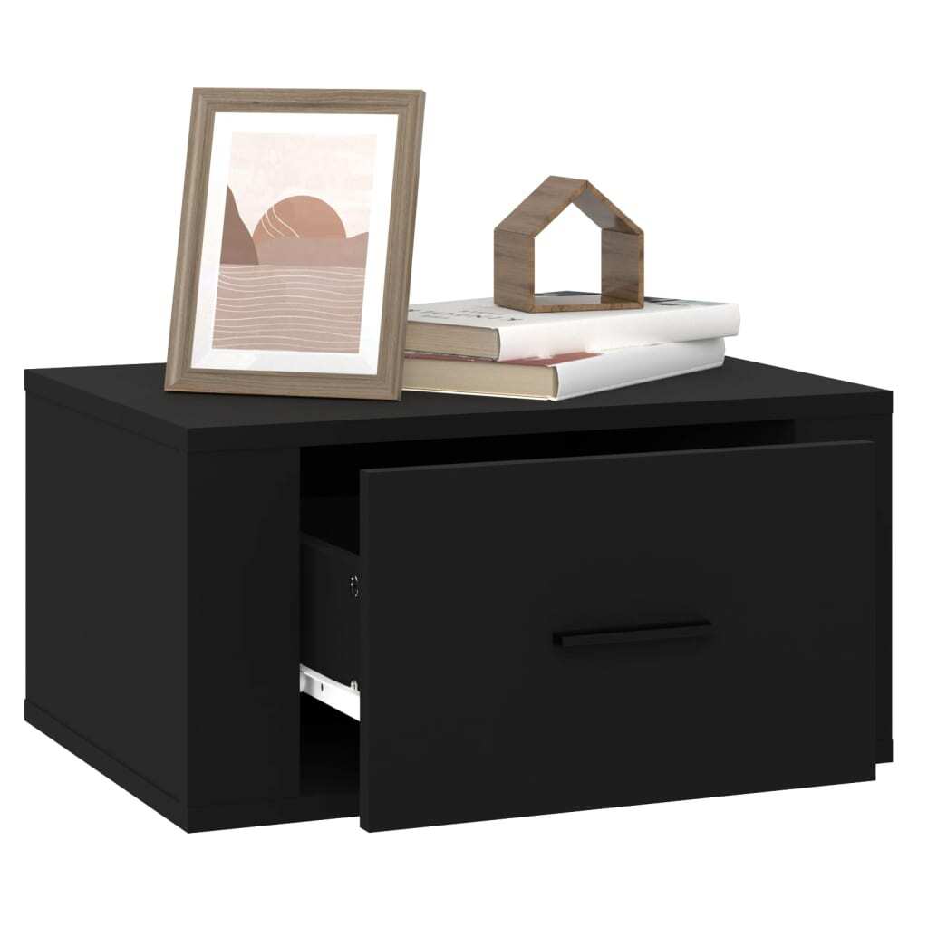 Wall-mounted Bedside Cabinets 2 pcs Black 50x36x25 cm