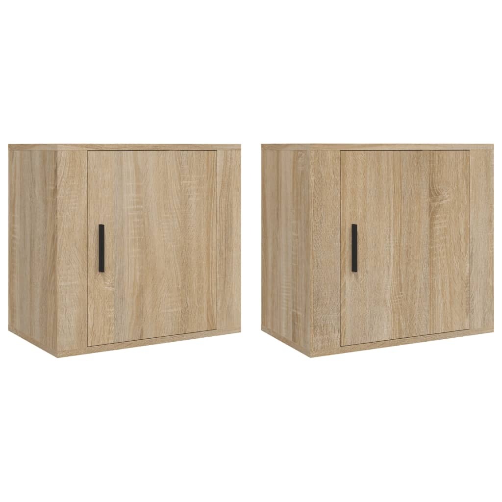 Wall-mounted Bedside Cabinets 2 pcs Sonoma Oak 50x30x47 cm