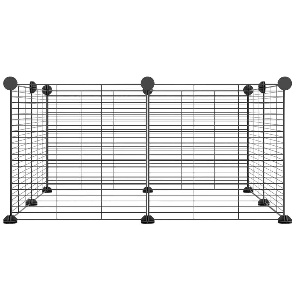 8-Panel Pet Cage Black 35x35 cm Steel