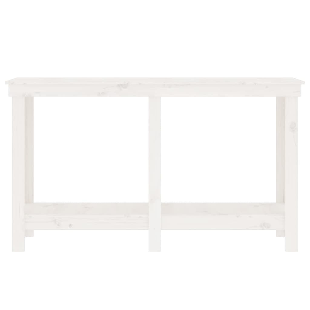 Work Bench White 140x50x80 cm Solid Wood Pine