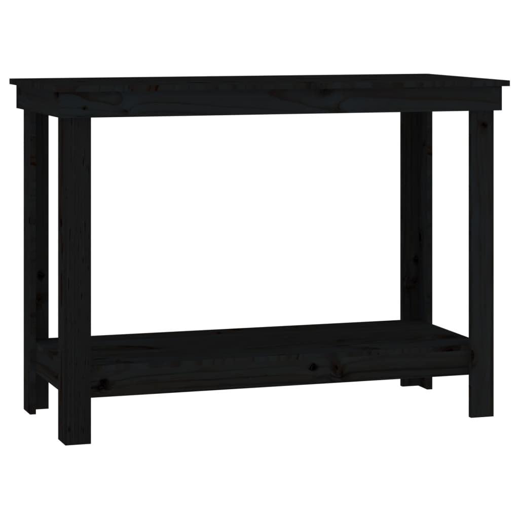 Work Bench Black 110x50x80 cm Solid Wood Pine