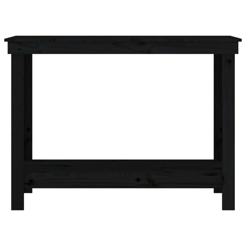 Work Bench Black 110x50x80 cm Solid Wood Pine