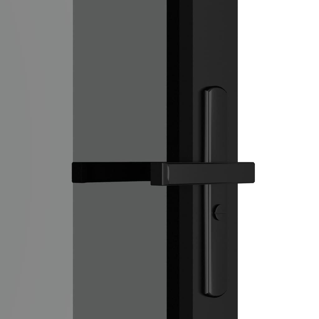 Interior Door 83x201.5 cm Black ESG Glass and Aluminium