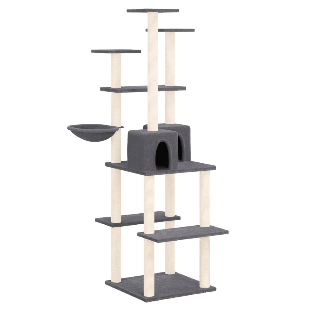 Cat Tree with Sisal Scratching Posts Dark Grey 167 cm