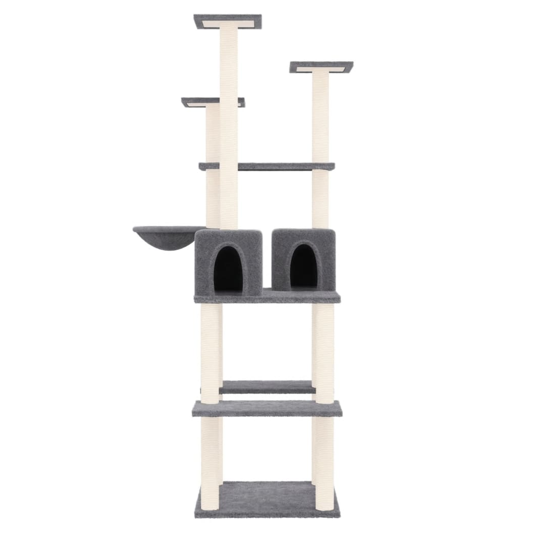 Cat Tree with Sisal Scratching Posts Dark Grey 167 cm