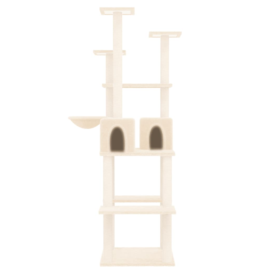 Cat Tree with Sisal Scratching Posts Cream 167 cm