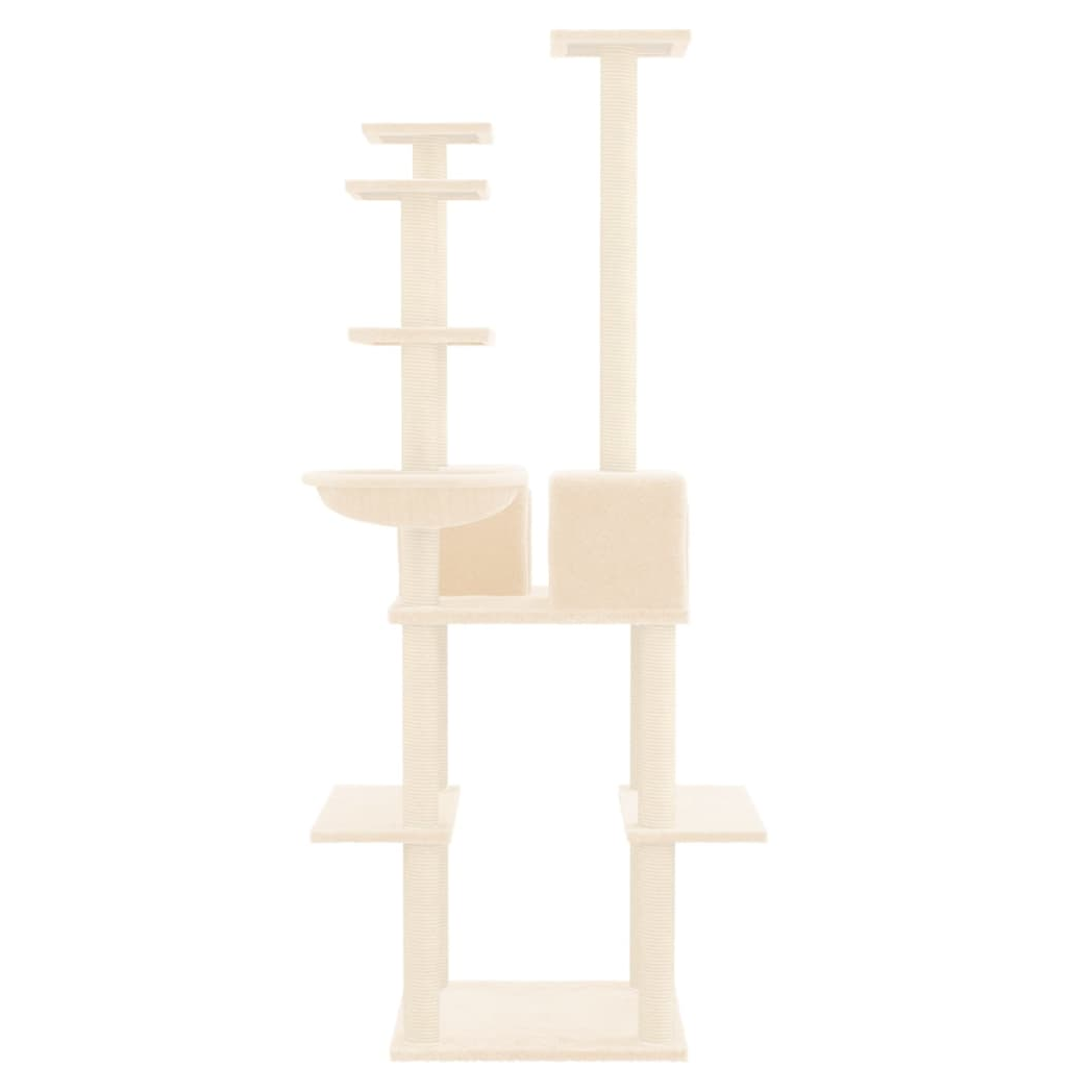 Cat Tree with Sisal Scratching Posts Cream 167 cm