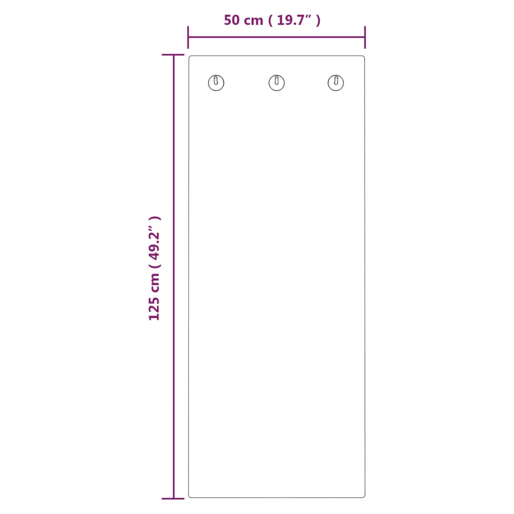 Wall Mounted Coat Rack 125x50 cm Tempered Glass Brick Wall