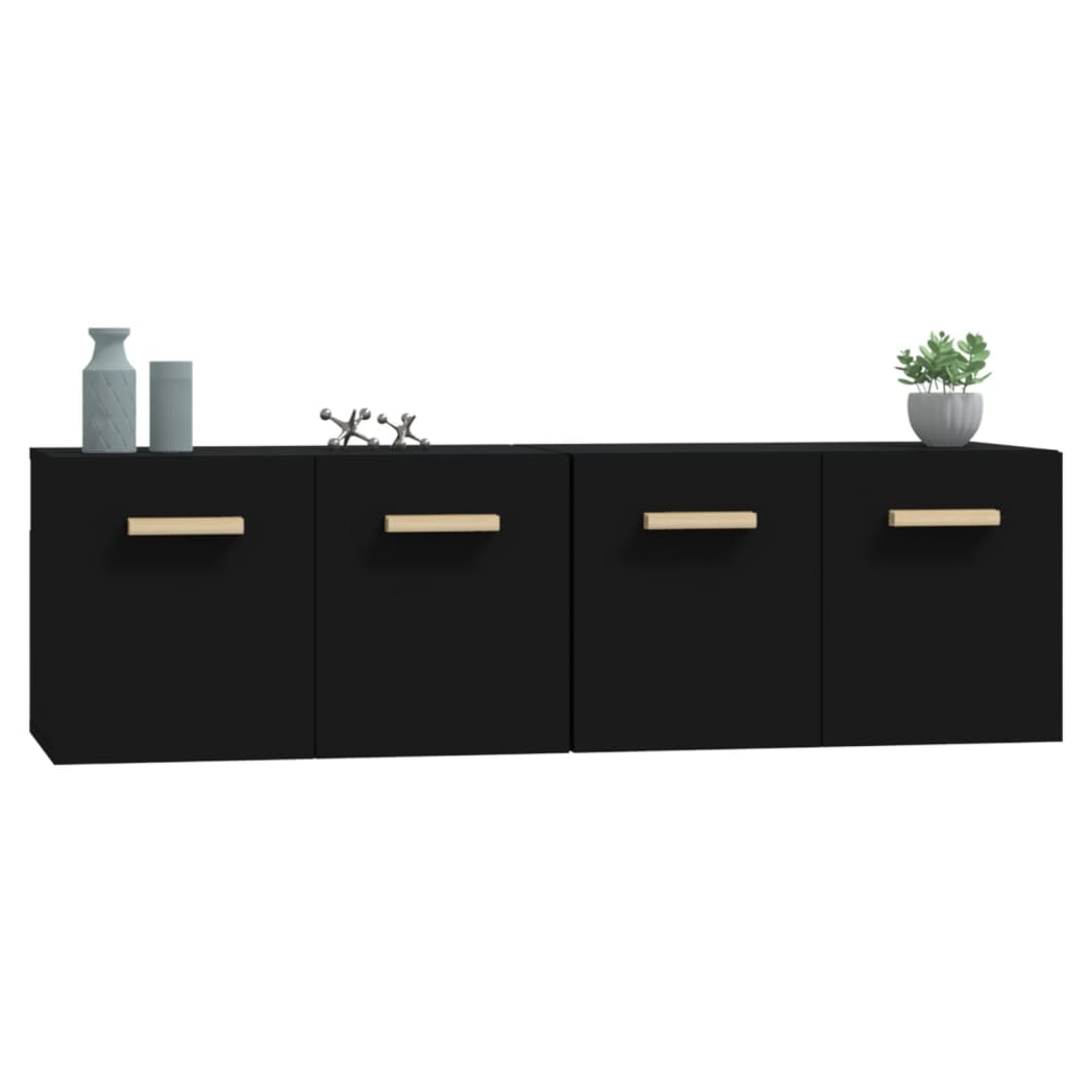Wall Cabinets 2 pcs Black 60x36.5x35 cm Engineered Wood