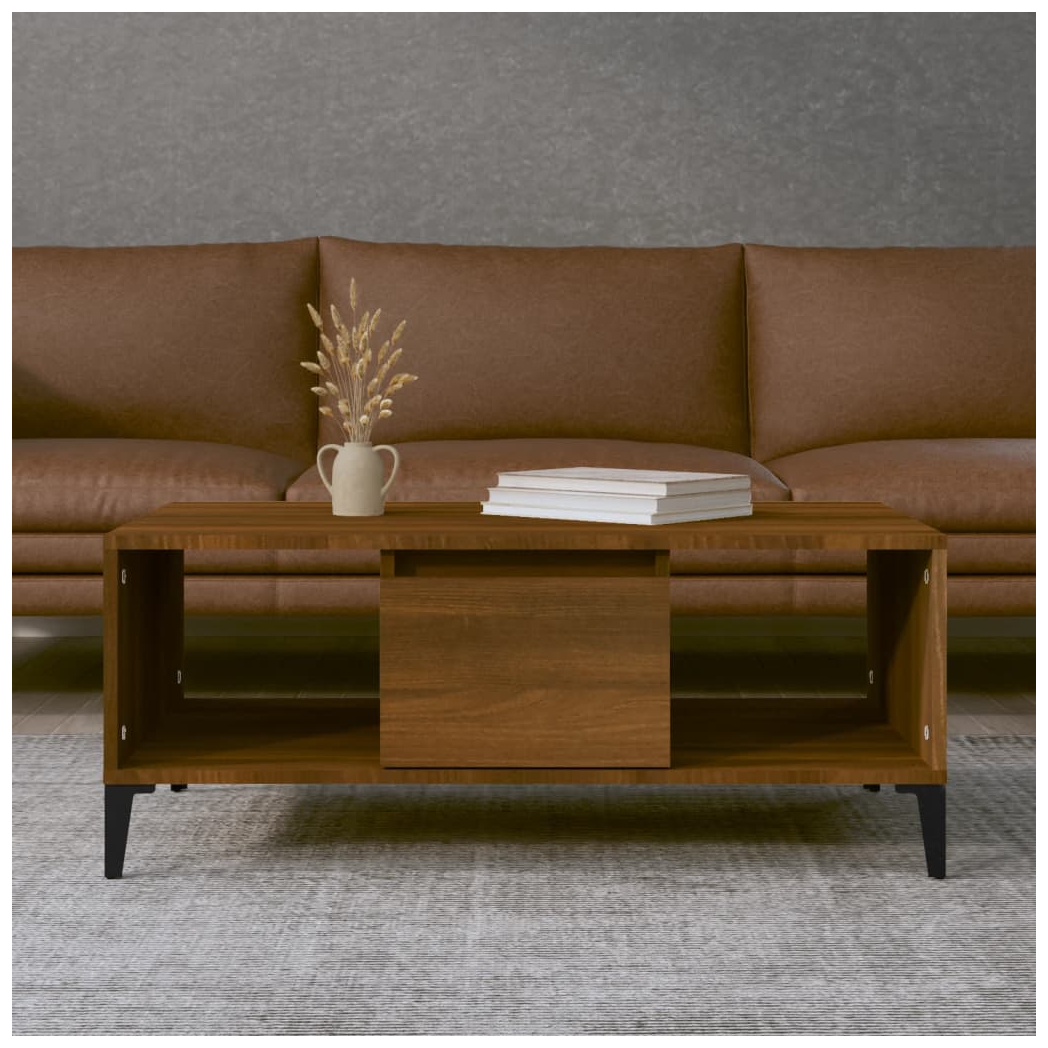 vidaXL Coffee Table Brown Oak 90x50x36.5 cm Engineered Wood