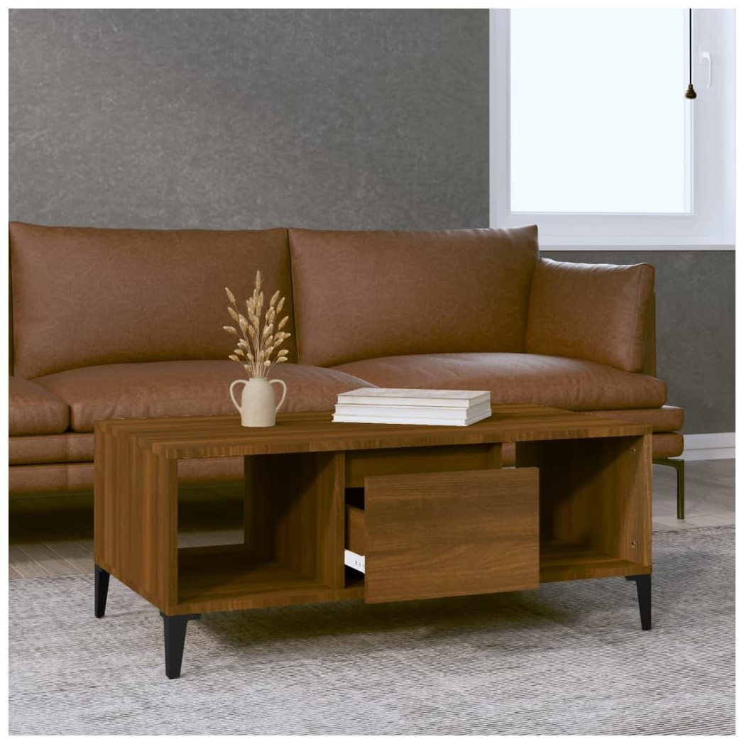 vidaXL Coffee Table Brown Oak 90x50x36.5 cm Engineered Wood