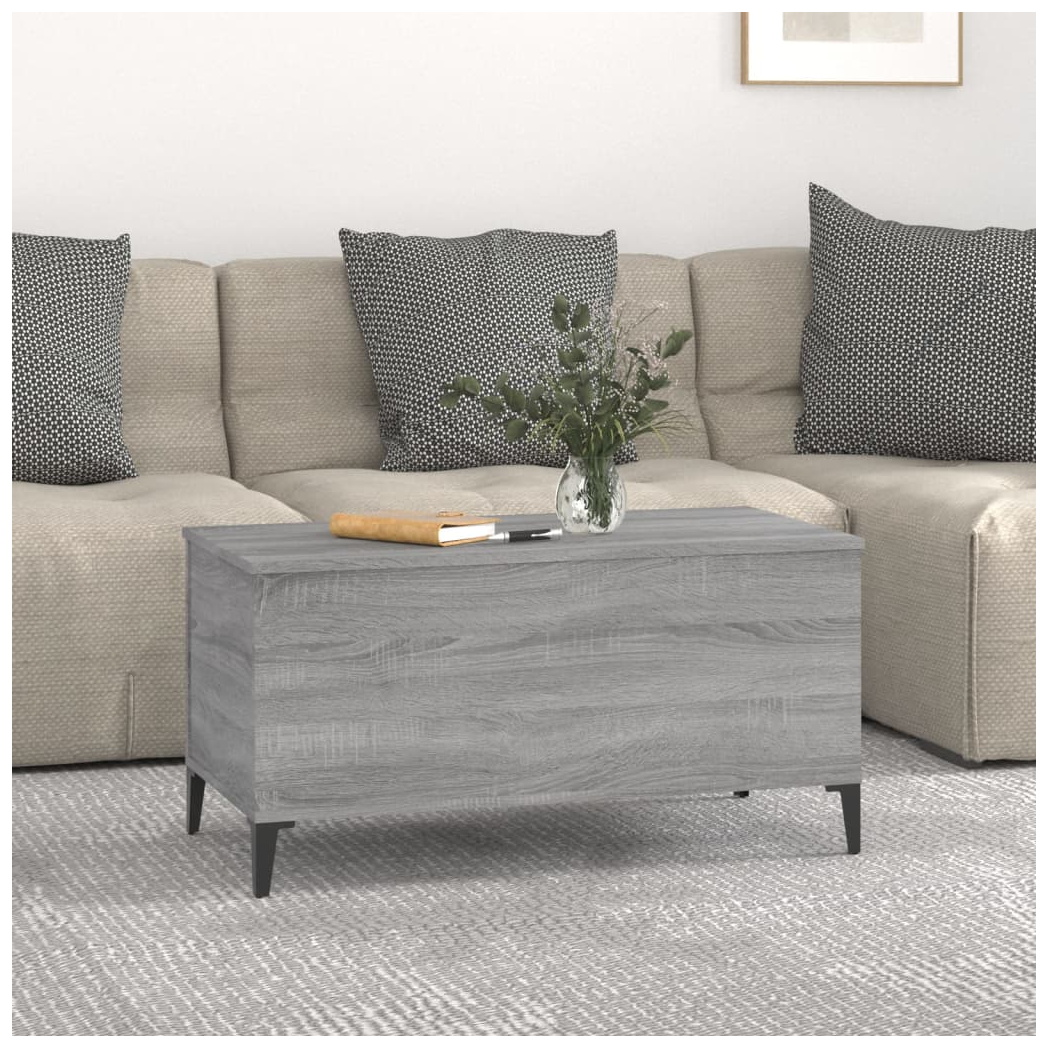 vidaXL Coffee Table Grey Sonoma 90x44.5x45 cm Engineered Wood