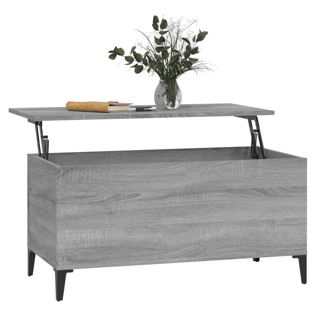 vidaXL Coffee Table Grey Sonoma 90x44.5x45 cm Engineered Wood