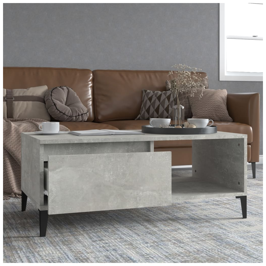 vidaXL Coffee Table Concrete Grey 90x50x36.5 cm Engineered Wood