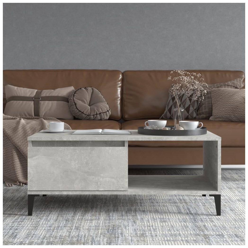 vidaXL Coffee Table Concrete Grey 90x50x36.5 cm Engineered Wood