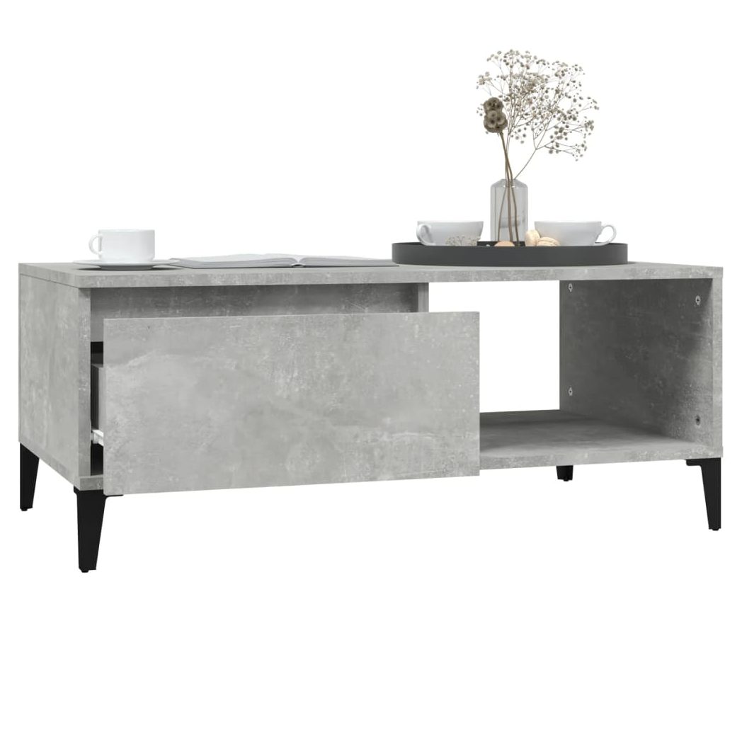 vidaXL Coffee Table Concrete Grey 90x50x36.5 cm Engineered Wood