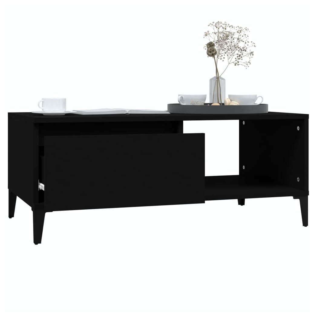 vidaXL Coffee Table Black 90x50x36.5 cm Engineered Wood