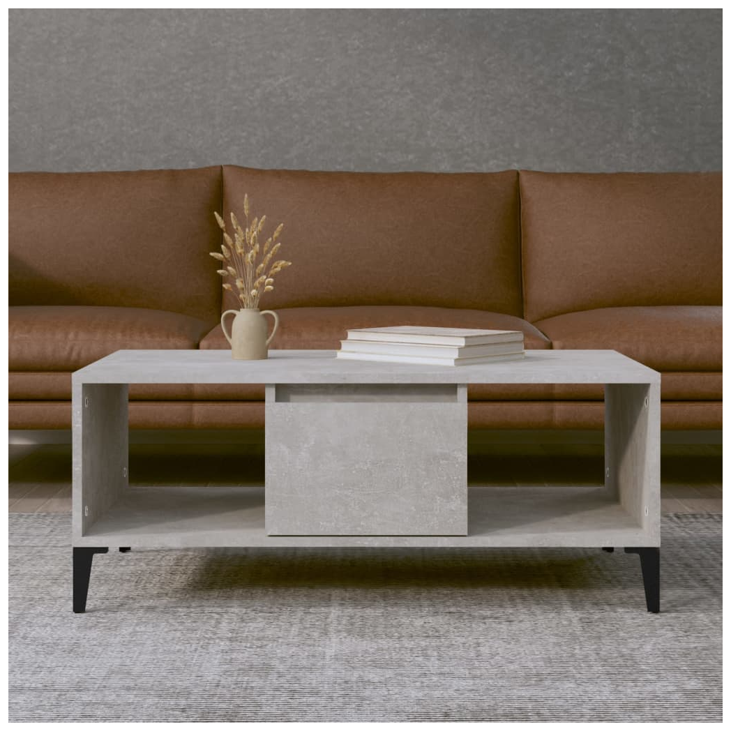 vidaXL Coffee Table Concrete Grey 90x50x36.5 cm Engineered Wood
