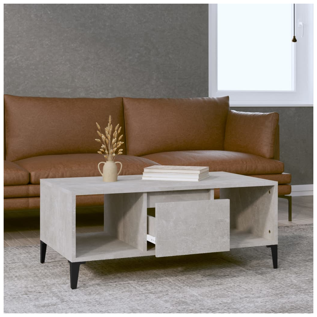 vidaXL Coffee Table Concrete Grey 90x50x36.5 cm Engineered Wood