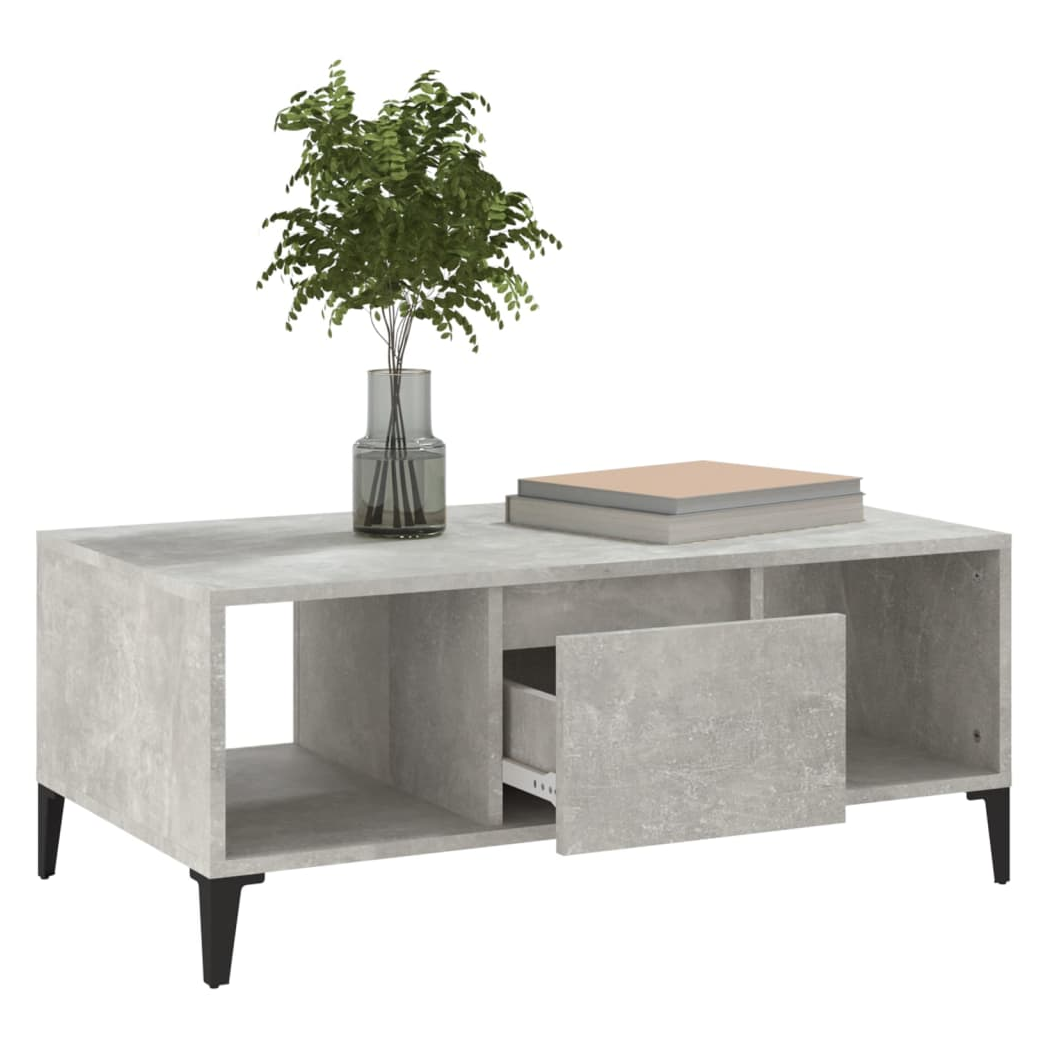 vidaXL Coffee Table Concrete Grey 90x50x36.5 cm Engineered Wood