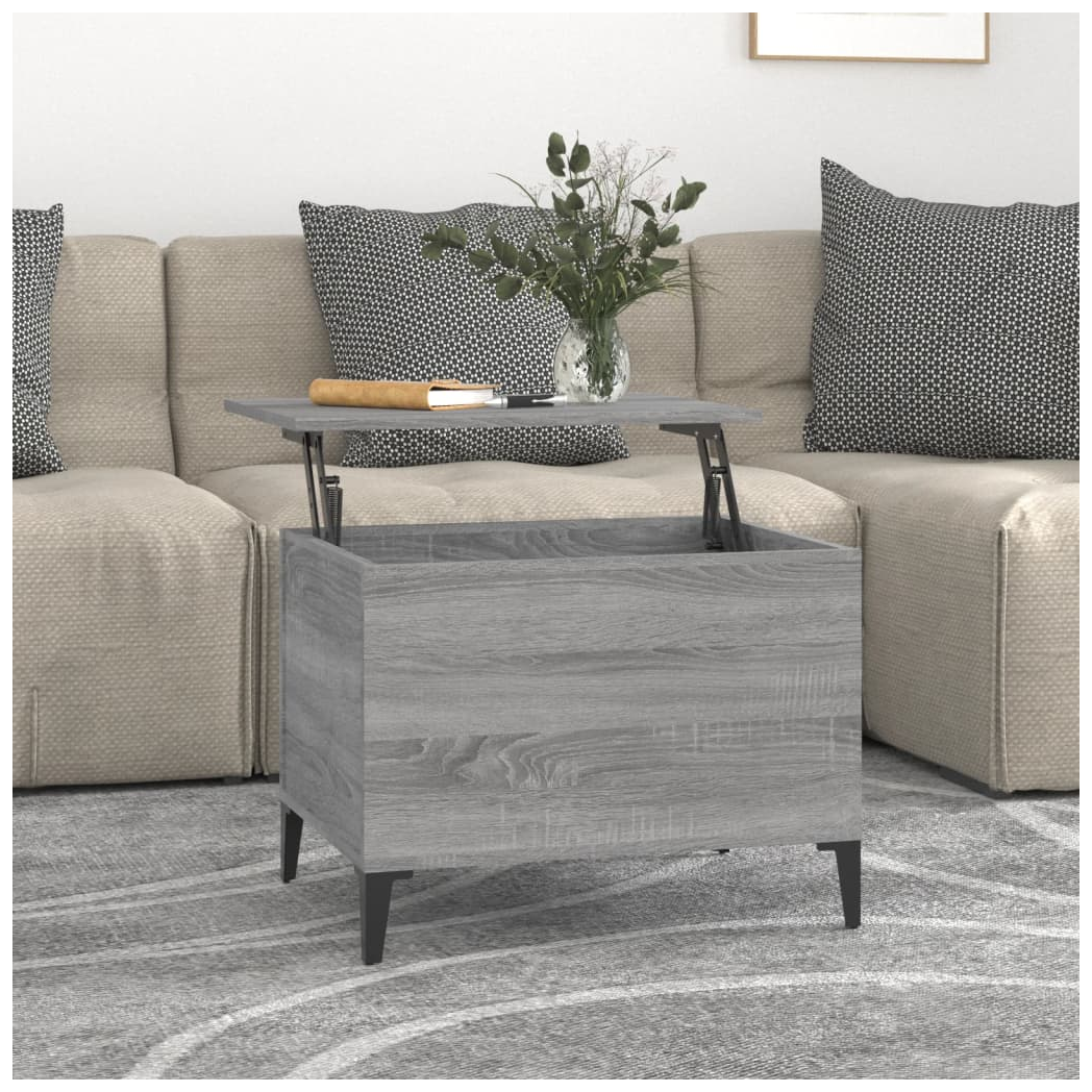 vidaXL Coffee Table Grey Sonoma 60x44.5x45 cm Engineered Wood
