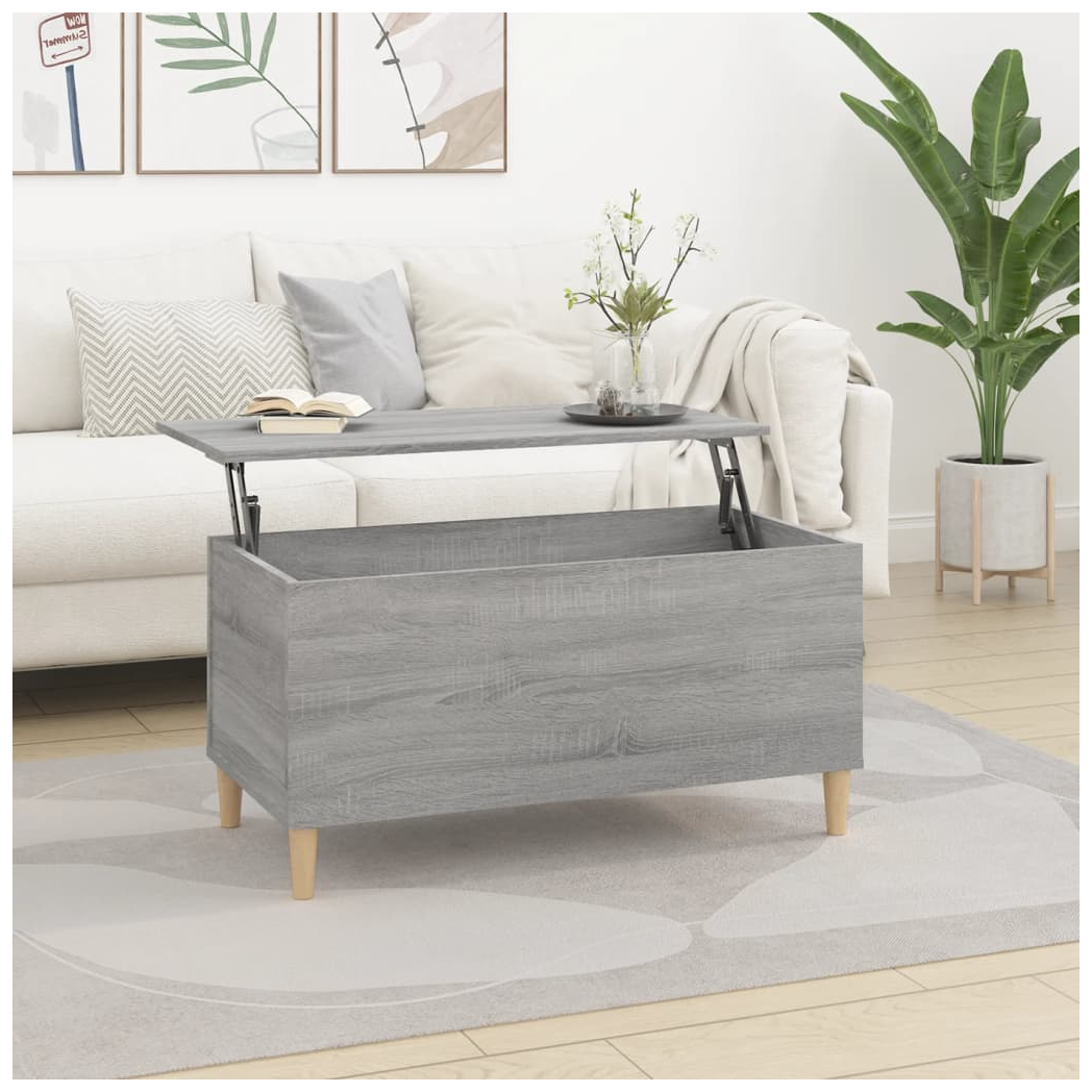 vidaXL Coffee Table Grey Sonoma 90x44.5x45 cm Engineered Wood