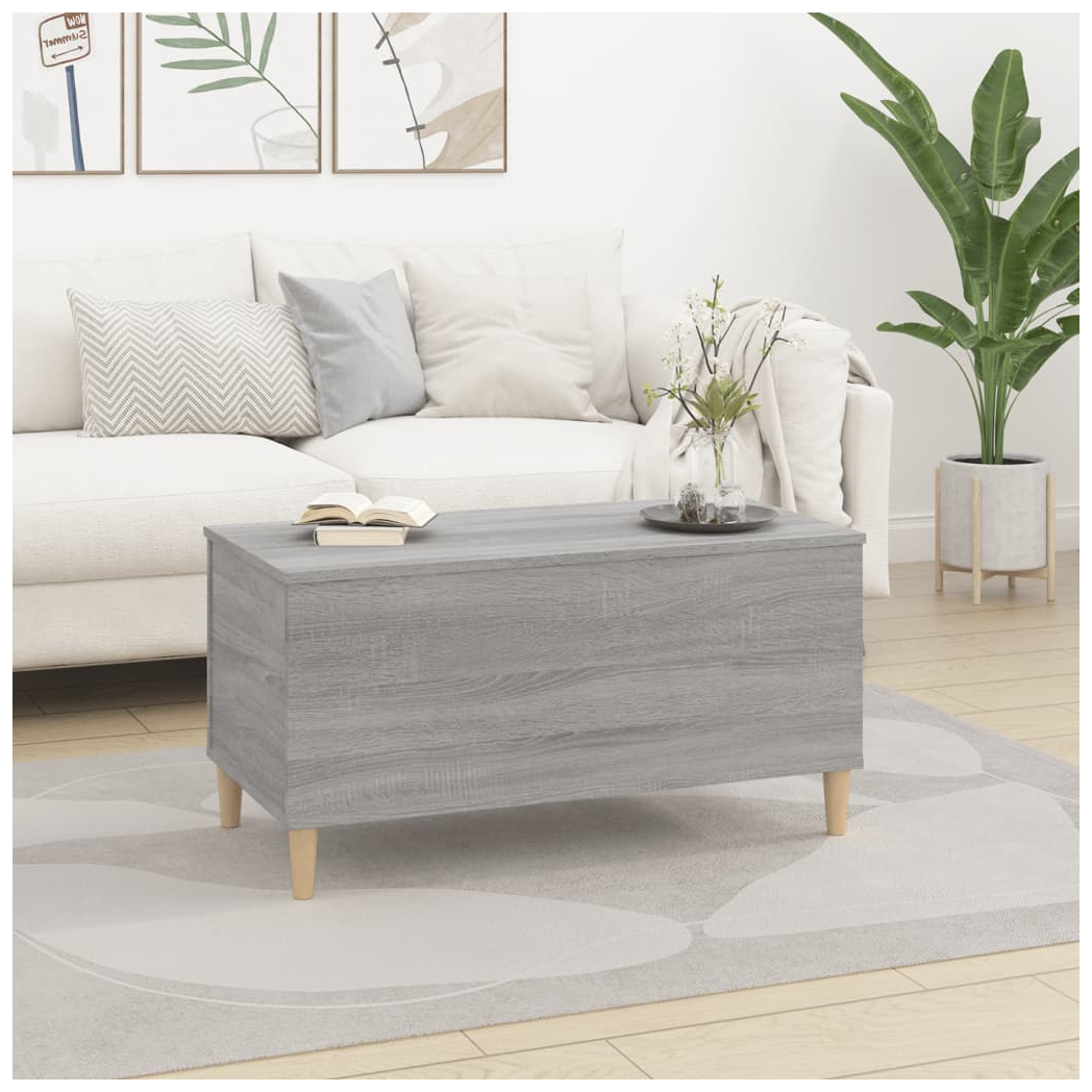 vidaXL Coffee Table Grey Sonoma 90x44.5x45 cm Engineered Wood