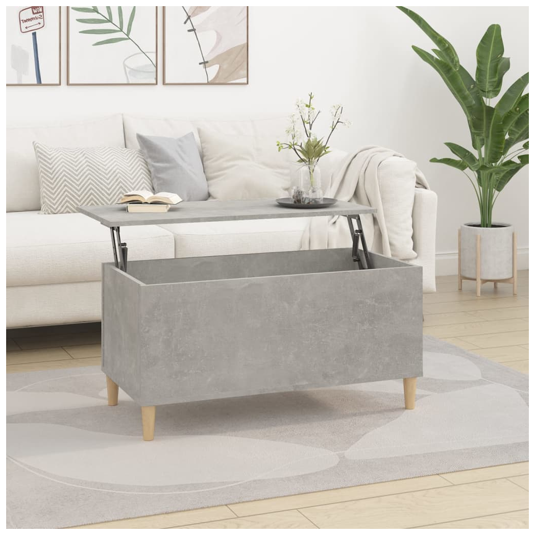 vidaXL Coffee Table Concrete Grey 90x44.5x45 cm Engineered Wood