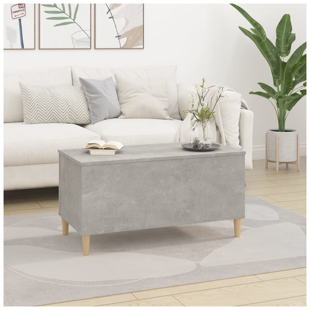vidaXL Coffee Table Concrete Grey 90x44.5x45 cm Engineered Wood