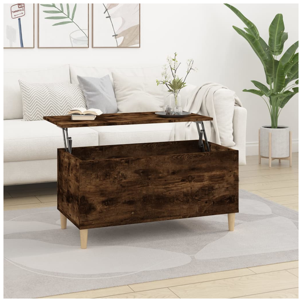 vidaXL Coffee Table Smoked Oak 90x44.5x45 cm Engineered Wood
