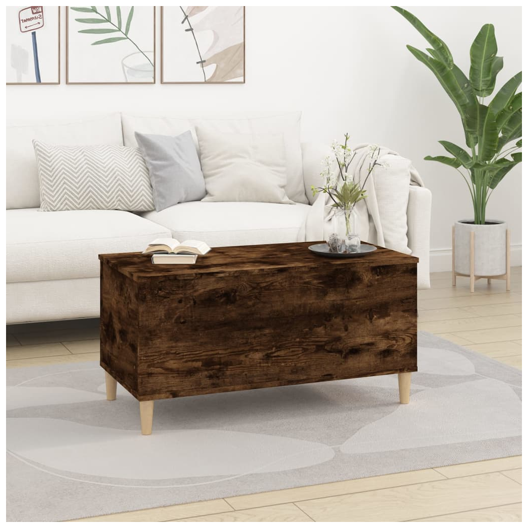 vidaXL Coffee Table Smoked Oak 90x44.5x45 cm Engineered Wood