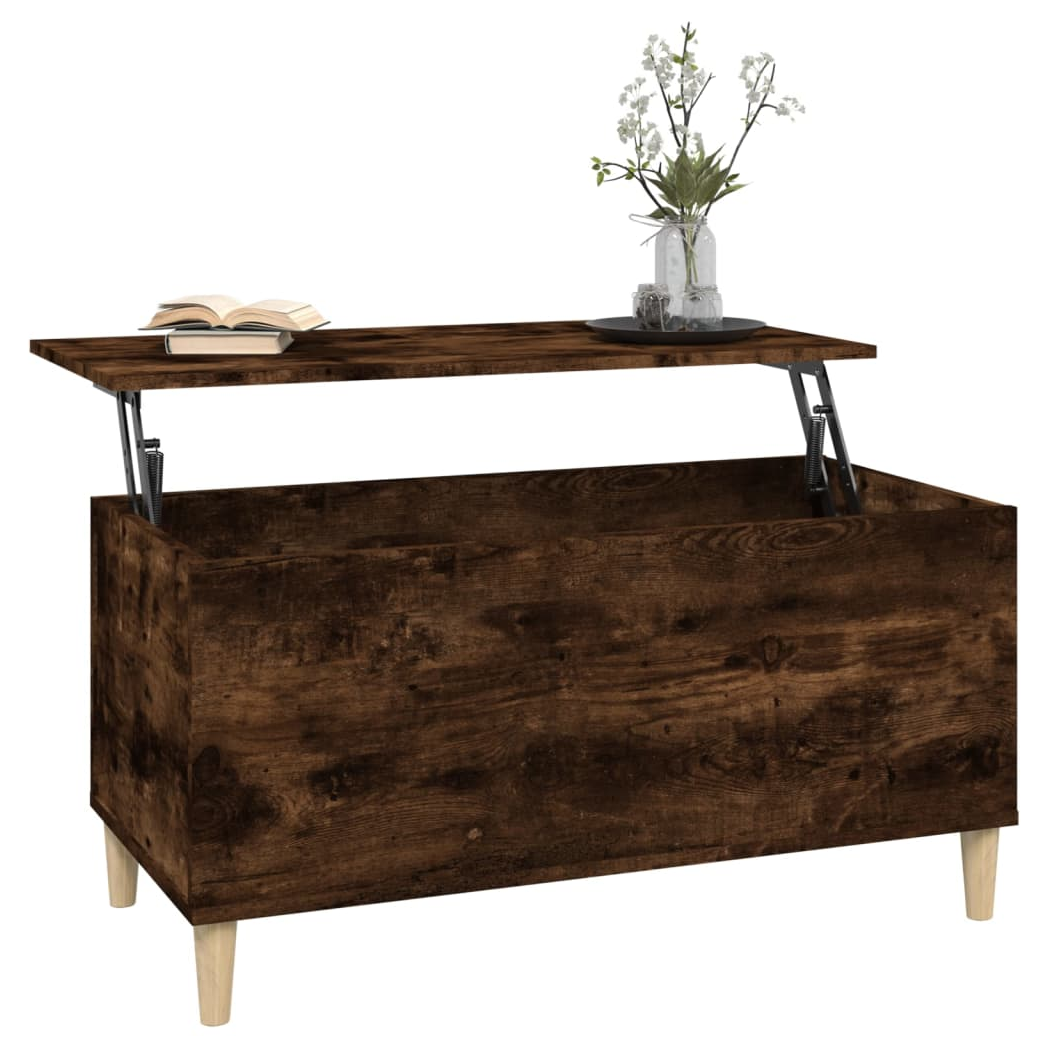 vidaXL Coffee Table Smoked Oak 90x44.5x45 cm Engineered Wood