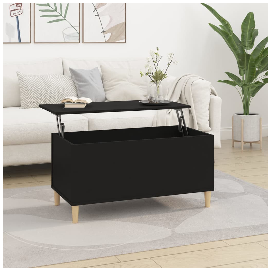 vidaXL Coffee Table Black 90x44.5x45 cm Engineered Wood