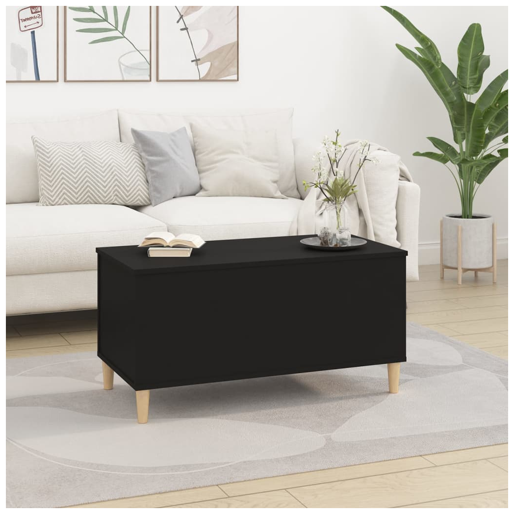 vidaXL Coffee Table Black 90x44.5x45 cm Engineered Wood