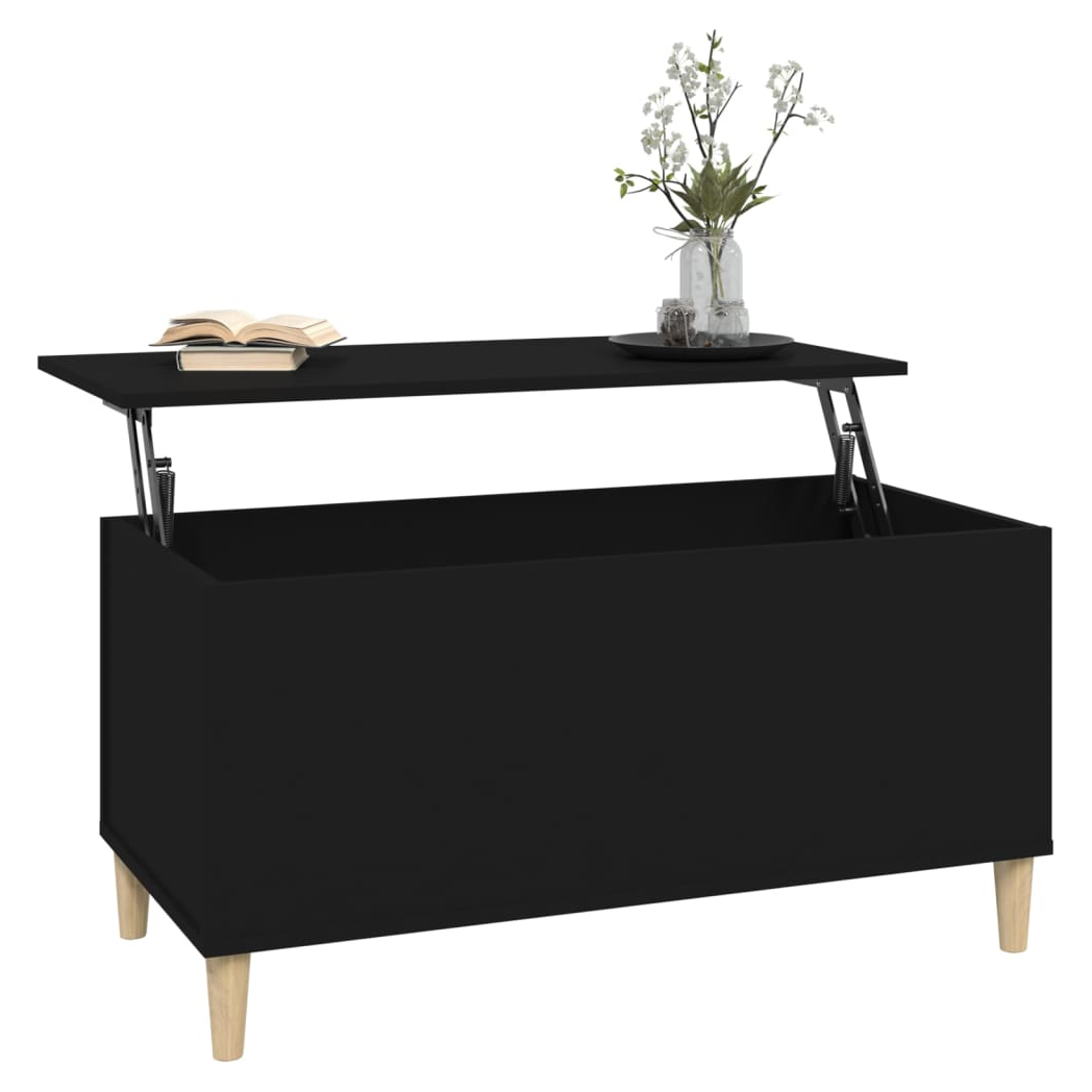vidaXL Coffee Table Black 90x44.5x45 cm Engineered Wood