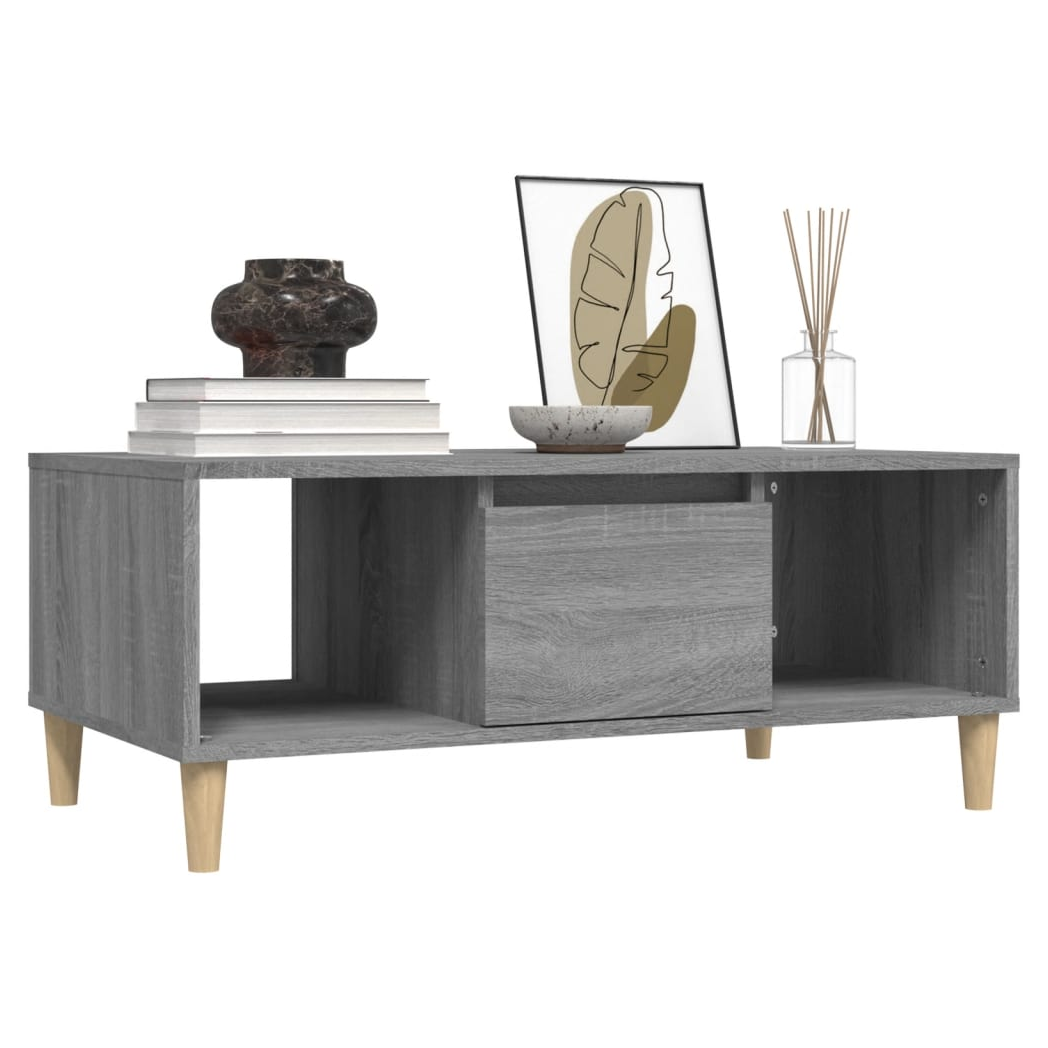 vidaXL Coffee Table Grey Sonoma 90x50x36,5 cm Engineered Wood