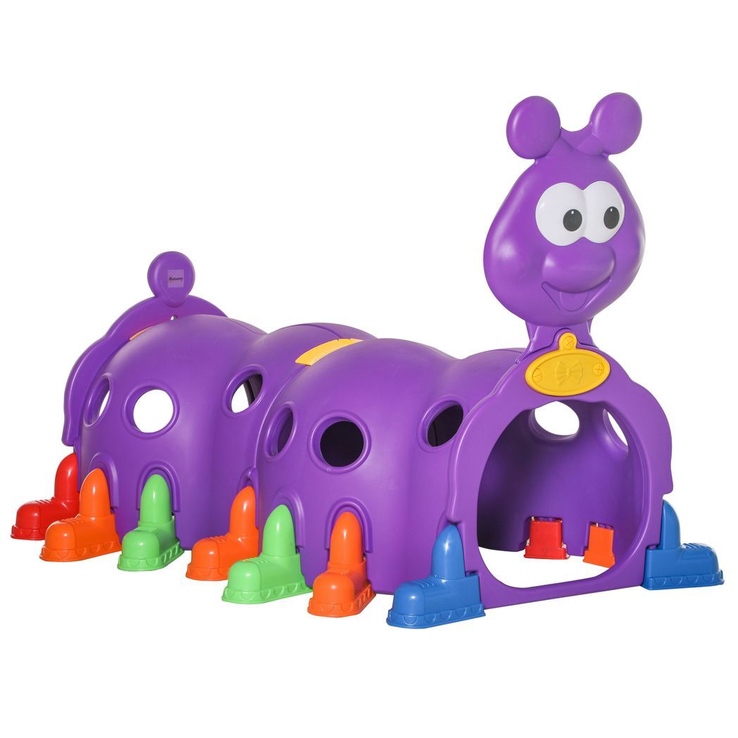 Outsunny Play Tunnel for Kids, Caterpillar Crawling Tunnel for 3-6 Years