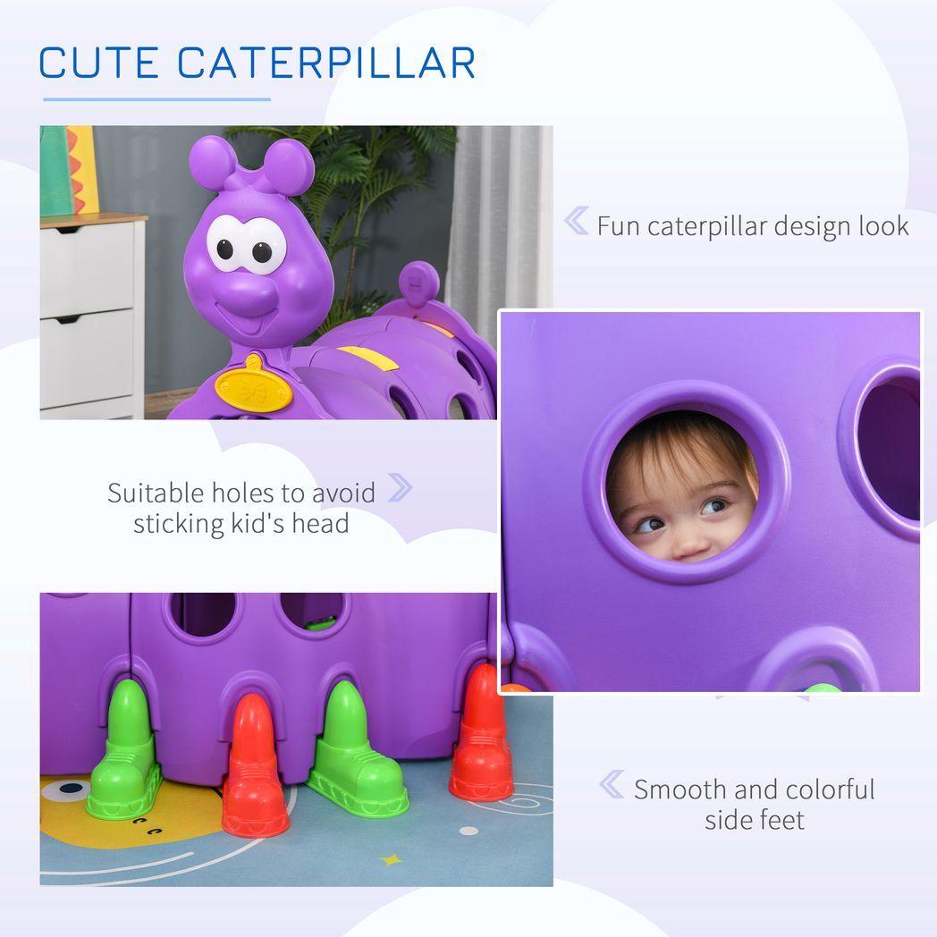 Outsunny Play Tunnel for Kids, Caterpillar Crawling Tunnel for 3-6 Years