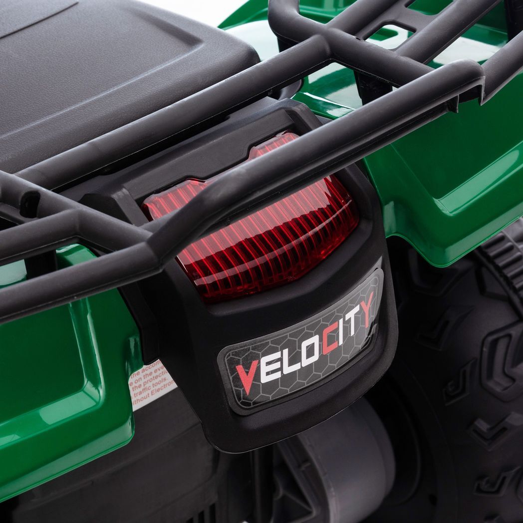 HOMCOM 12V Electric Quad Bike for Kids w/ LED Headlights, Music - Green