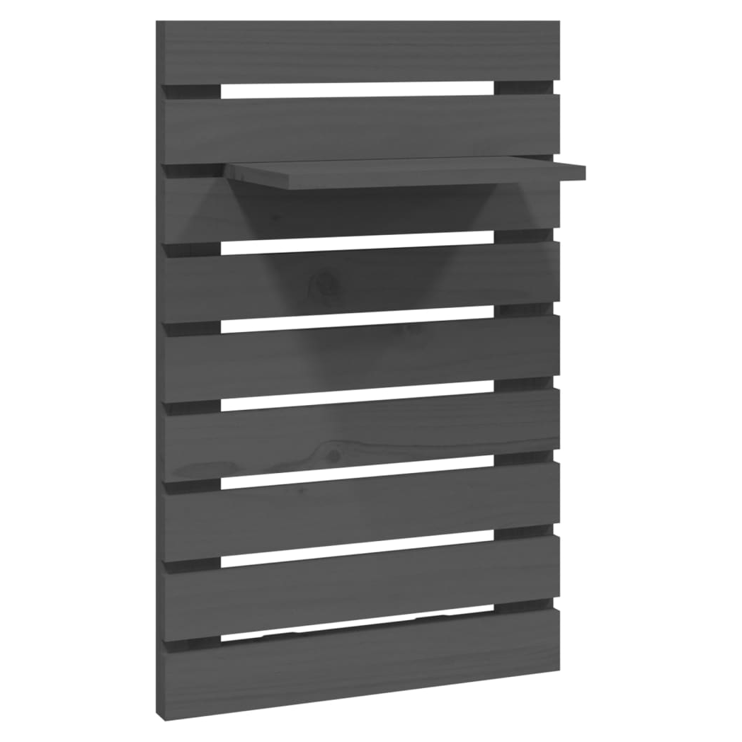 Wall-mounted Bedside Shelves 2 pcs Grey Solid Wood Pine
