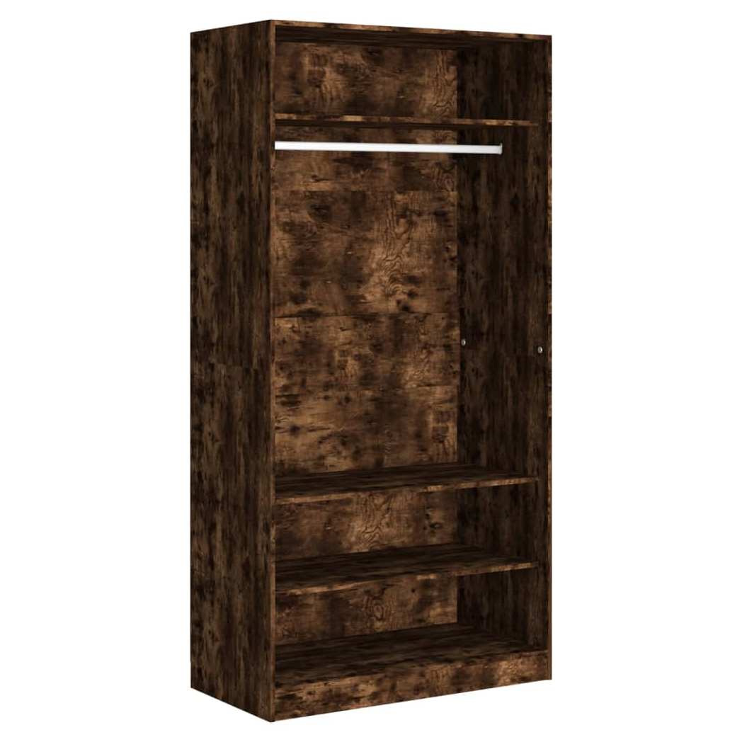 Wardrobe Smoked Oak 100x50x200 cm Engineered Wood