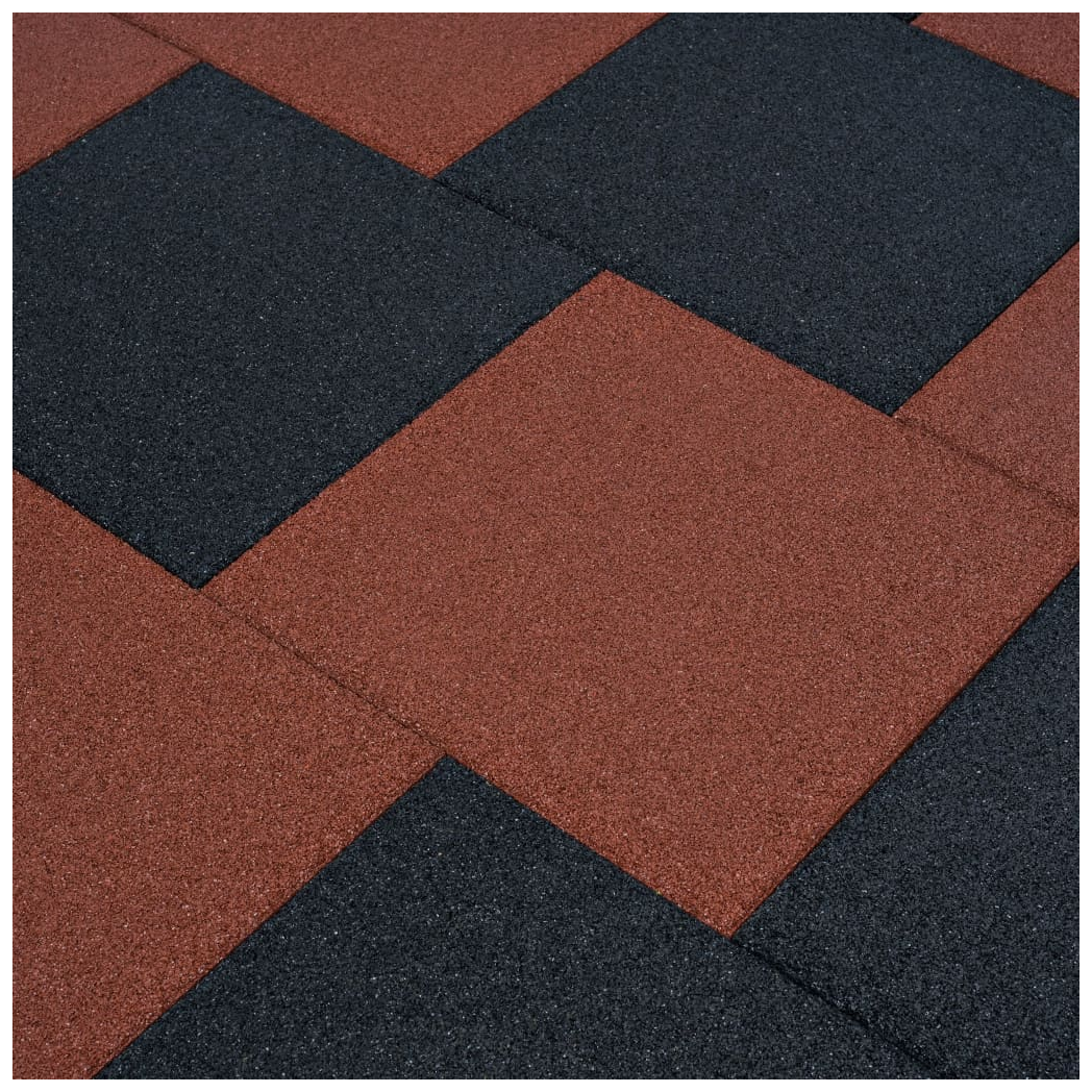 Fall Protection Tiles 6 pcs Rubber 50x50x3 cm Black