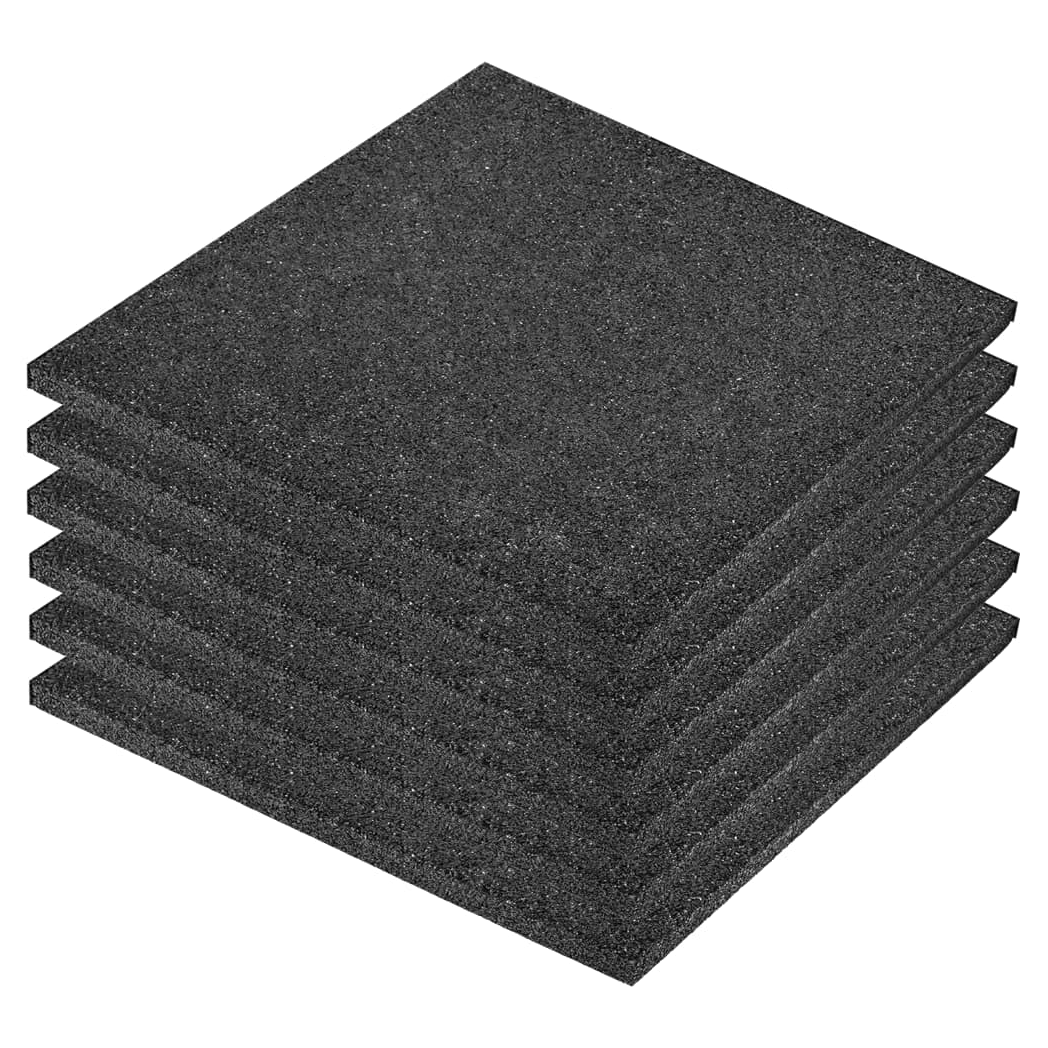 Fall Protection Tiles 6 pcs Rubber 50x50x3 cm Black