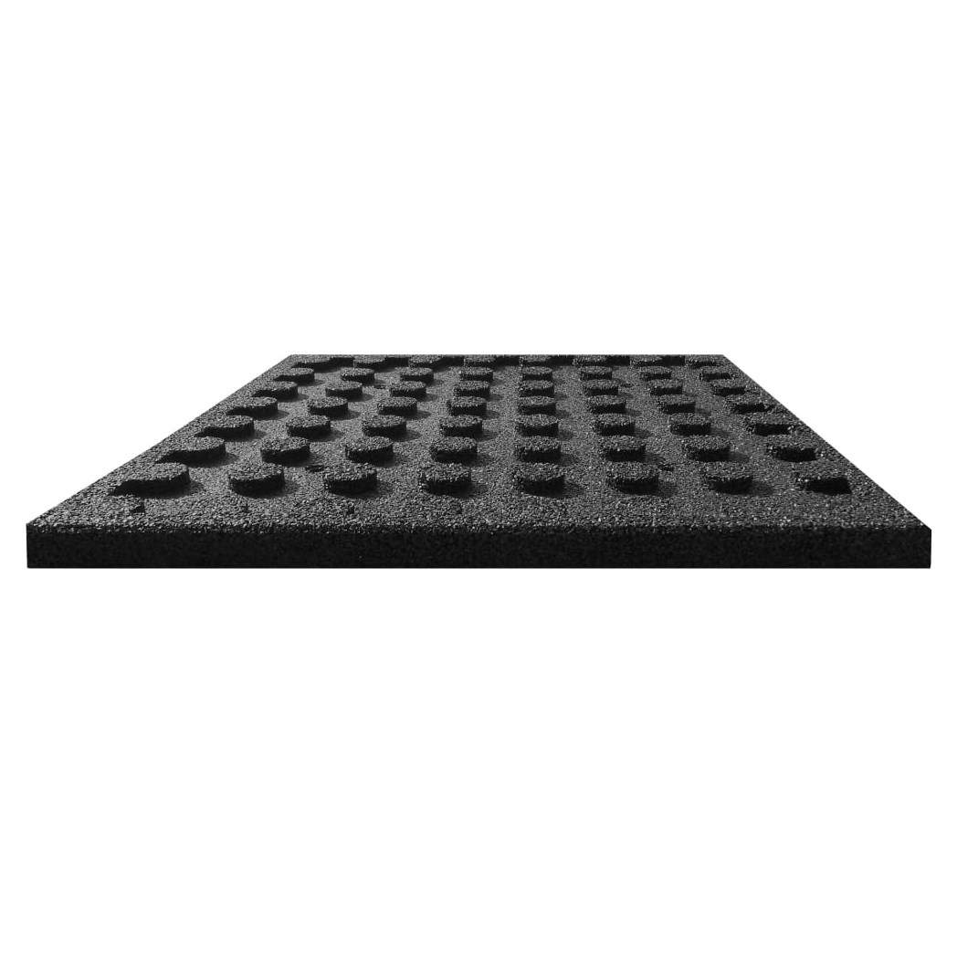 Fall Protection Tiles 6 pcs Rubber 50x50x3 cm Black