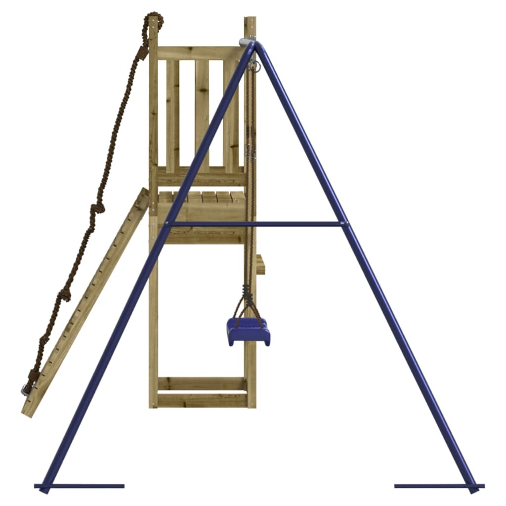 Playhouse with Climbing Wall Swing Impregnated Wood Pine