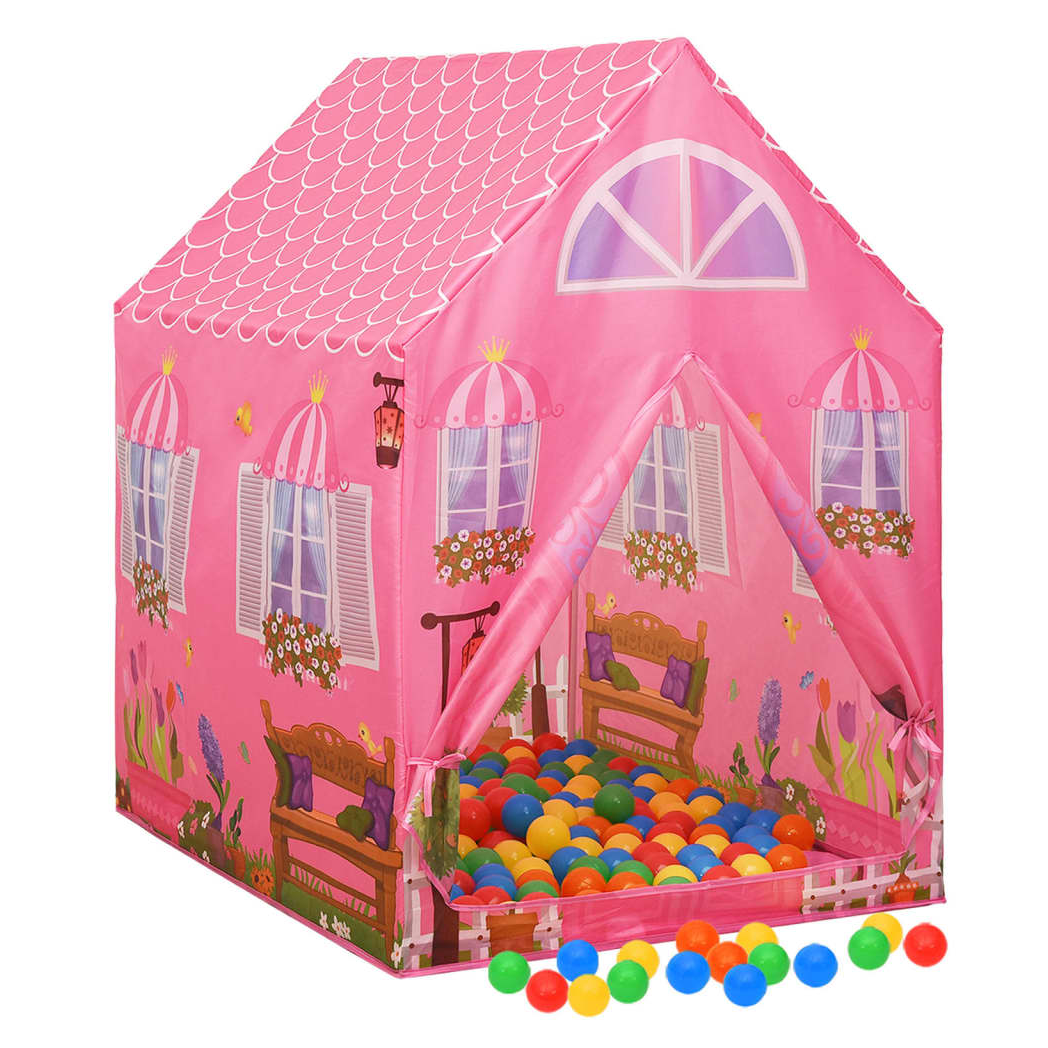 Children Play Tent with 250 Balls Pink 69x94x104 cm