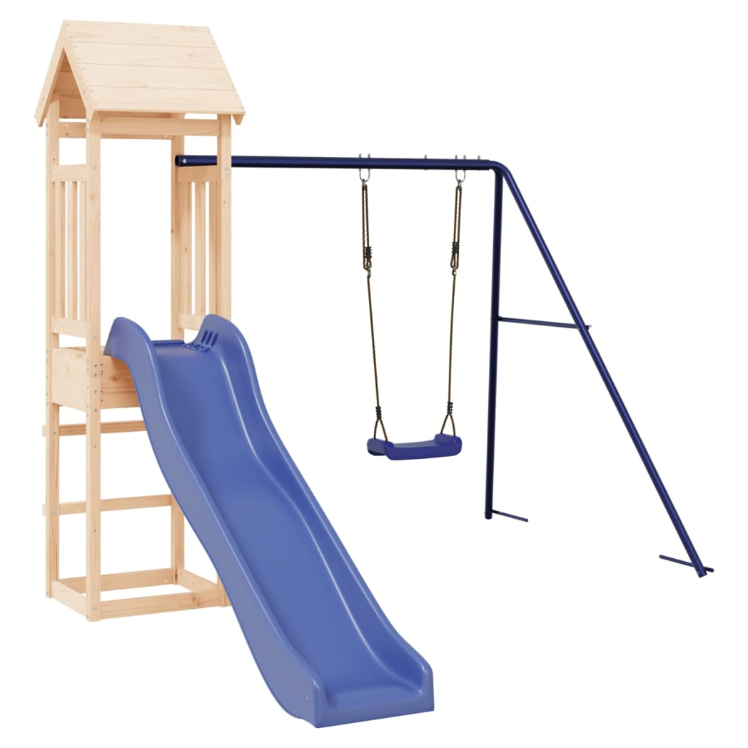 Playhouse with Slide Swing Solid Wood Pine